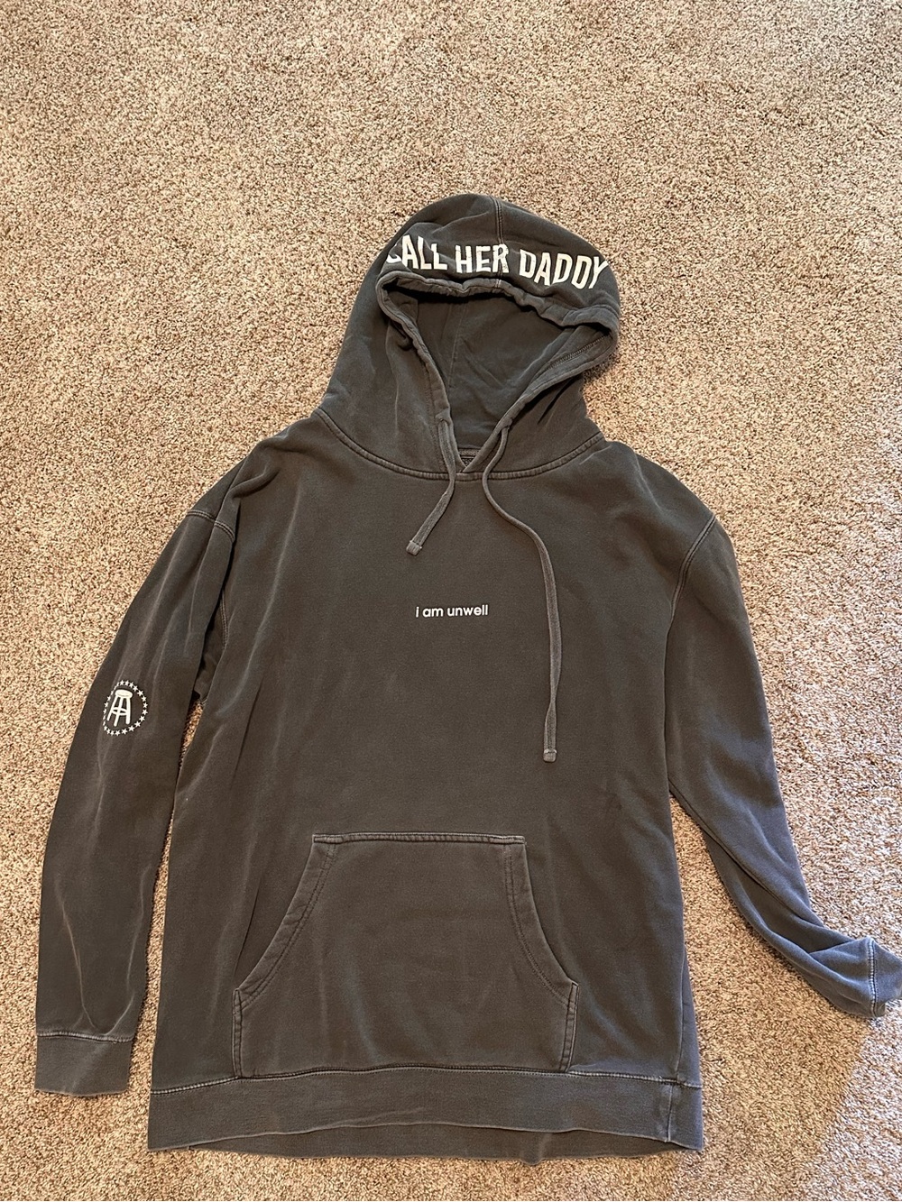 Women's Dark Gray Graphic Hoodie - "I am unwell"